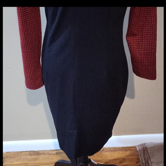 HOMEYEE Women's Retro Chic Colorblock Lapel Career Tunic Dress - Picture 10 of 14